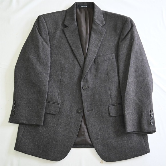 Shaquille O'Neal XLG 54R Gray Windowpane Plaid Mens Blazer Jacket Sport‎ Coat